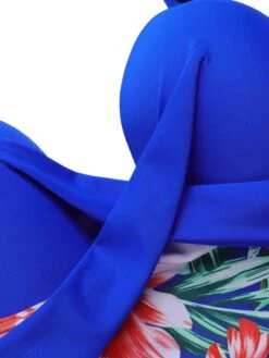 [Plus Size] 1940s Strap Flowers One-Piece Swimsuit -Retro Pulse Shop SCXL000186 10