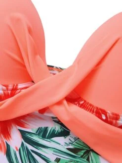 [Plus Size] 1940s Strap Flowers One-Piece Swimsuit -Retro Pulse Shop SCXL000186 4