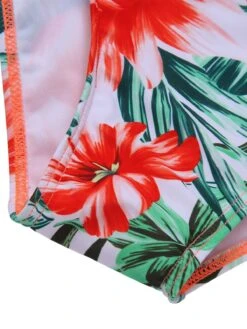 [Plus Size] 1940s Strap Flowers One-Piece Swimsuit -Retro Pulse Shop SCXL000186 6