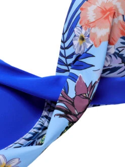 [Plus Size] 1940S Tropical Plant Patchwork Lace-Up Swimsuit -Retro Pulse Shop SCXL000187 16