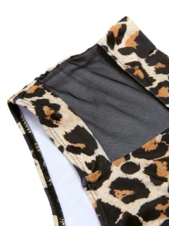 [Plus Size] 1940s Leopard Mesh Patchwork Swimsuit -Retro Pulse Shop SCXL000188 2 5