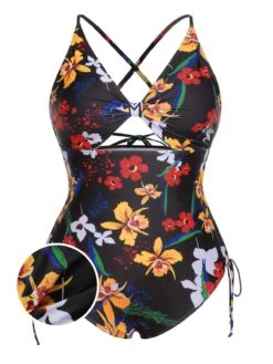 [Plus Size] Multicolor 1940s Print One-Piece Swimsuit -Retro Pulse Shop SCXL000189 3 1 compressed