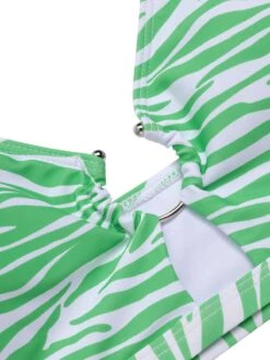 [Plus Size] 1940s Zebra Print Cutout Halter Swimsuit -Retro Pulse Shop SCXL000192 5