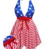 1950s Star Stripe Halter Swimsuit -Retro Pulse Shop SCXL000194 01
