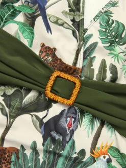 Multicolor 1960s Palm Leaf Swimsuit & Cover-Up -Retro Pulse Shop SCXL000203 MC 1 11