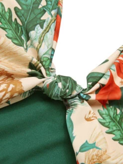 1950s Tropical Plant Patchwork Bikini Set & Cover-Up -Retro Pulse Shop SCXL000208 MC 1 8