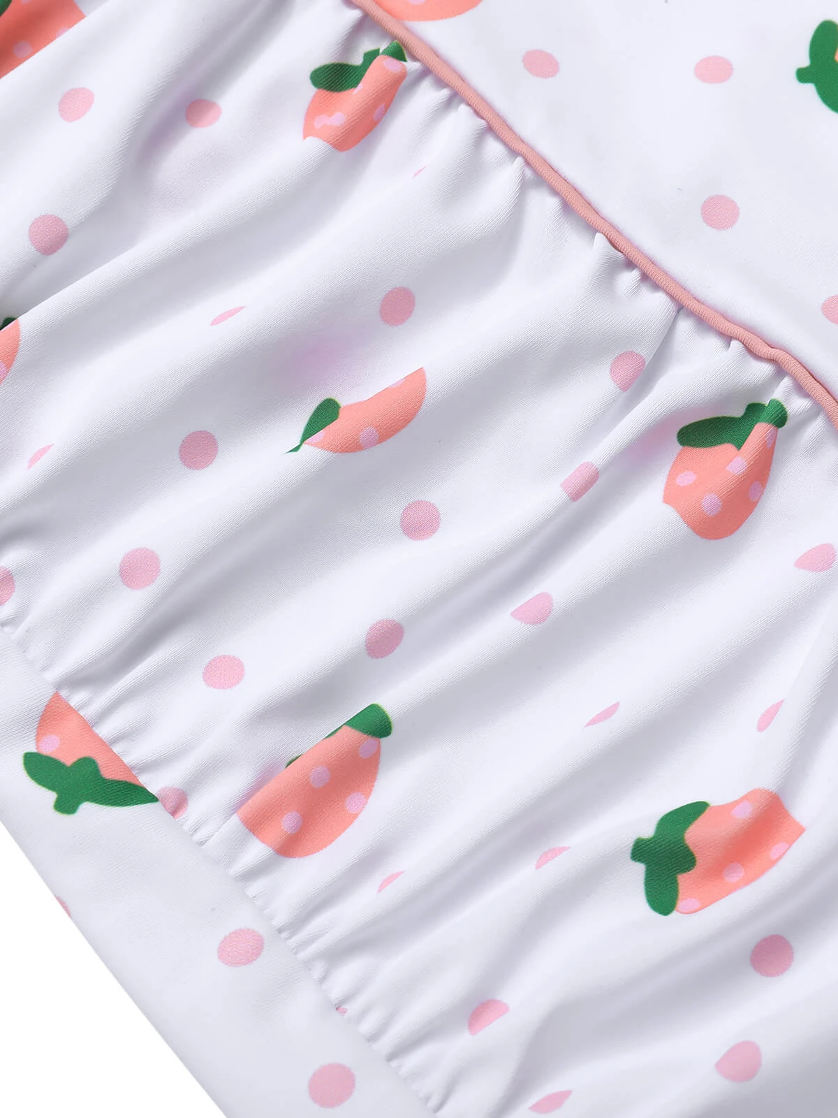 White & Pink 1950s Strawberry Pleated Swimsuit 8 White & Pink 1950s Strawberry Pleated Swimsuit - Image 6