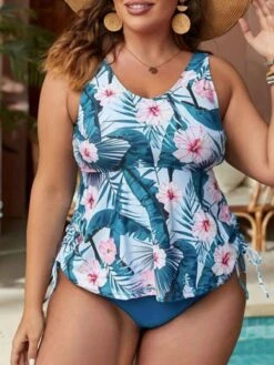 [Plus Size] Blue 1950s Floral Swimsuit -Retro Pulse Shop SCXL000243 BL 6