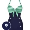 [Pre-Sale] 1960s Halter Strips Buttoned One-Piece Swimsuit -Retro Pulse Shop SCXL000252 01 compressed