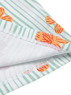 Light Green 1950s Floral Stripe Skirt Cover-Up -Retro Pulse Shop SCXL000267 6