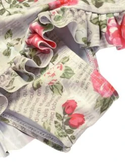 1940s Double Strap Pleated Roses One-Piece Swimsuit -Retro Pulse Shop SCXL000272 6 compressed