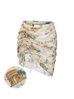 2PCS Yellow 1970s Retro Architectural Pattern Swimsuit & Cover-Up -Retro Pulse Shop SCXL000274 01 87d49c26 f4b7 4d6b b89f 71a3ddf8306f