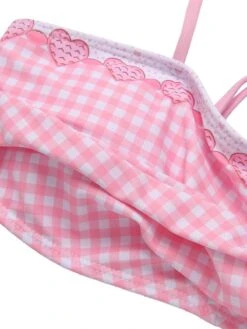 [Pre-Sale] Pink 1950s Spaghetti Strap Heart Plaids Swimsuit -Retro Pulse Shop SCXL000282 4 compressed