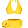 [Pre-Sale] Yellow 1970s Lace-Up Halter Bikini Set -Retro Pulse Shop SCXL000288 01