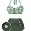 Green Gray 1940s Halter Plaids Swimsuit -Retro Pulse Shop SCXL000305 01 compressed