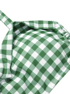Green Gray 1940s Halter Plaids Swimsuit -Retro Pulse Shop SCXL000305 4 compressed