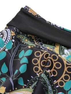 1950s Color Block Floral Halter Swimsuit -Retro Pulse Shop SCXL000325 8