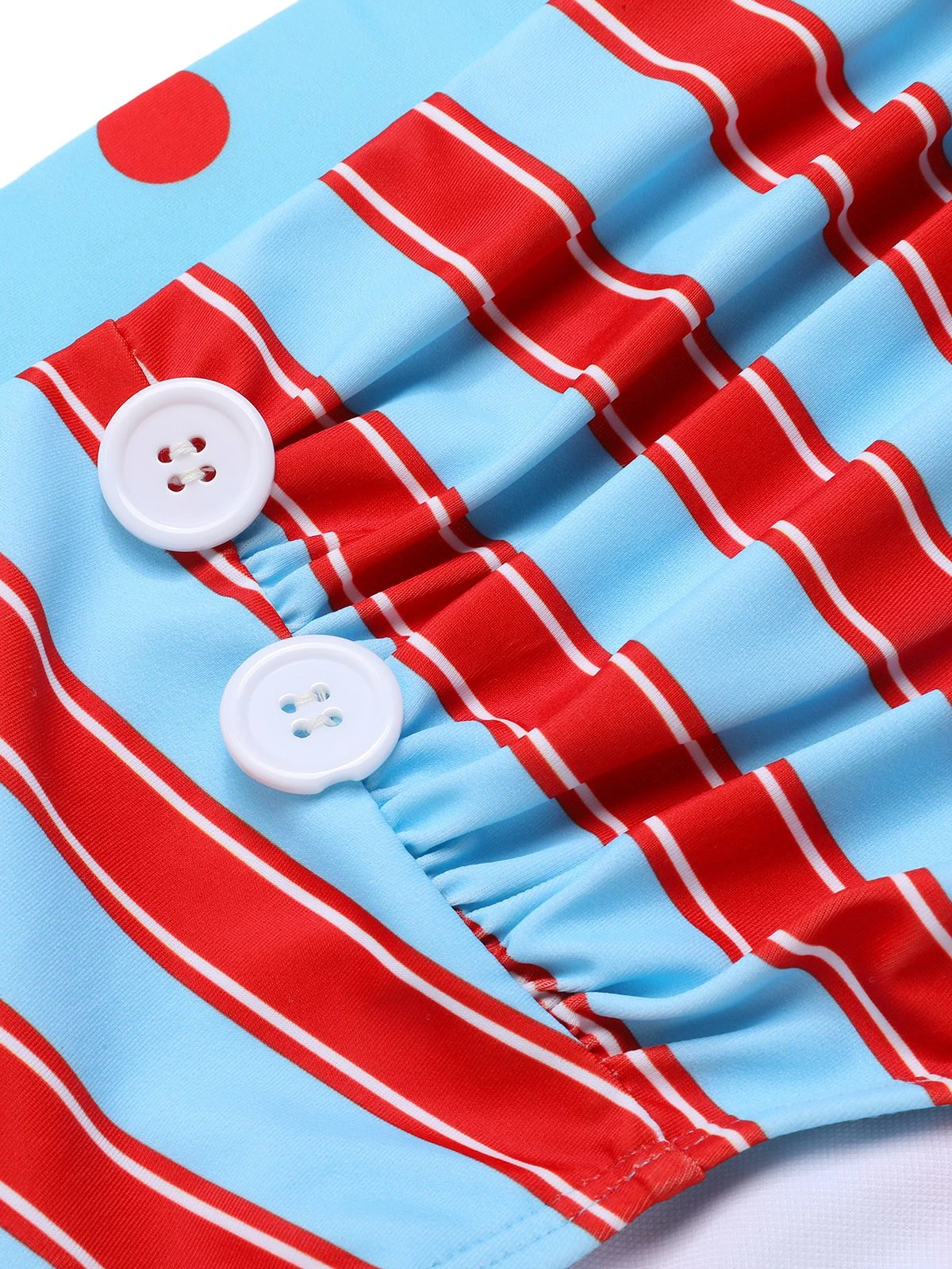 Blue 1940s Polka Dot Stripe Halter Swimsuit 8 Blue 1940s Polka Dot Stripe Halter Swimsuit - Image 6