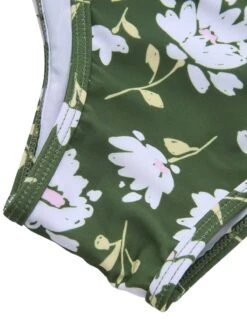 [Pre-Sale] Dark Green 1940s Halter Bow Floral Swimsuit -Retro Pulse Shop SCXL000329 6 compressed