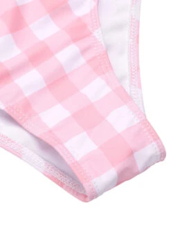 [Pre-Sale] Pink 1940s Spaghetti Strap Plaid Bow Swimsuit -Retro Pulse Shop SCXL000338 6