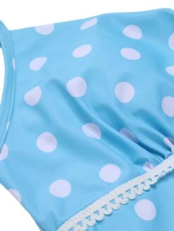 Blue 1940s Spaghetti Strap Polka Dots One-Piece Swimsuit -Retro Pulse Shop SCXL000339 4 compressed