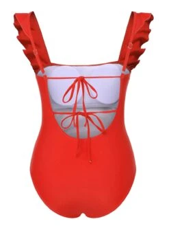 1950s Ruffles Backless Solid One-Piece Swimsuit -Retro Pulse Shop SCXL000348 15 compressed