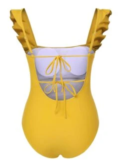 1950s Ruffles Backless Solid One-Piece Swimsuit -Retro Pulse Shop SCXL000348 3 compressed