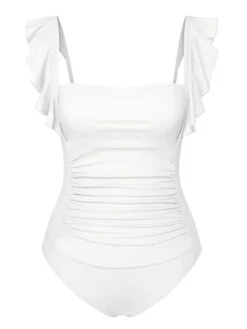 1950s Ruffles Backless Solid One-Piece Swimsuit -Retro Pulse Shop SCXL000348 5 compressed