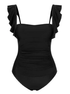 1950s Ruffles Backless Solid One-Piece Swimsuit -Retro Pulse Shop SCXL000348 9 compressed