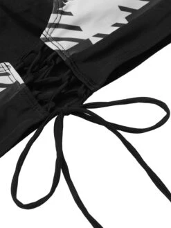 Black 1950s Plaid Wide Strap Swimsuit -Retro Pulse Shop SCXL000375 4