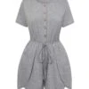 Light Gray 1950s Round Neck Solid Romper -Retro Pulse Shop SCXL000389 1 compressed