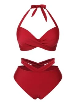 Black 1960s Halter Solid Swimsuit -Retro Pulse Shop SCXL000390 1 compressed