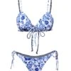 Blue & White 1950s Porcelain Strappy Bikini 1 Blue & White 1950s Porcelain Strappy Bikini -Retro Pulse Shop SCXL000392 1