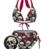 Multicolor 1950s Skull Halter Swimsuit -Retro Pulse Shop SCXL000398 01