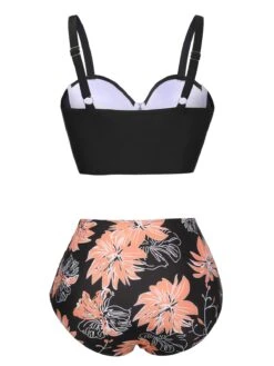 1960s Print Spaghetti Strap Swimsuit -Retro Pulse Shop SCXL000404 3 compressed