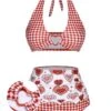 Red 1950s Halter Heart Plaids Swimsuit -Retro Pulse Shop SCXL000406 01 compressed