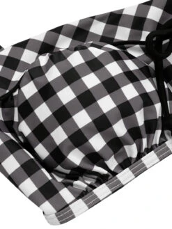 Black 1940s Plaid Halter Swimsuit -Retro Pulse Shop SCXL000407 4