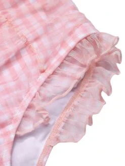 [Pre-Sale] Pink 1940s Spaghetti Strap Mesh Plaids Swimsuit -Retro Pulse Shop SCXL000409 5 compressed