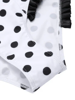 White 1950s Polka Dots Strap Swimsuit -Retro Pulse Shop SCXL000410 6