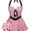 Pink 1950s Halter Polka Dots One-Piece Swimsuit 1 Pink 1950s Halter Polka Dots One-Piece Swimsuit -Retro Pulse Shop SCXL000412 01 compressed