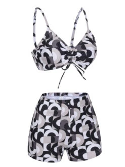 1950s Marble Print Strap Drawstring Swimsuit -Retro Pulse Shop SCXL000421 7