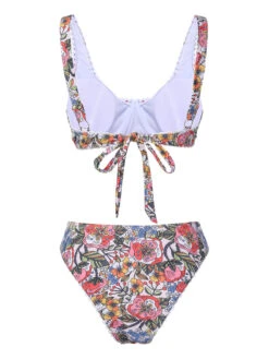 1940s Hippie Floral Wide Strap Swimsuit -Retro Pulse Shop SCXL000422 3