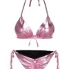 [Pre-Sale] Pink 1970s Metallic 3D Heart Swimsuit -Retro Pulse Shop SCXL000427 1