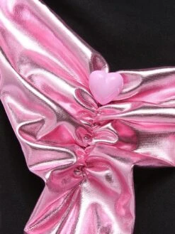 [Pre-Sale] Pink 1970s Metallic 3D Heart Swimsuit -Retro Pulse Shop SCXL000427 6