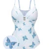 [Pre-Sale] Multicolor 1970s Butterfly Bow Strap Swimsuit -Retro Pulse Shop SCXL000439 01