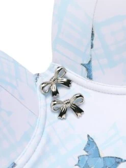 [Pre-Sale] Multicolor 1970s Butterfly Bow Strap Swimsuit -Retro Pulse Shop SCXL000439 4