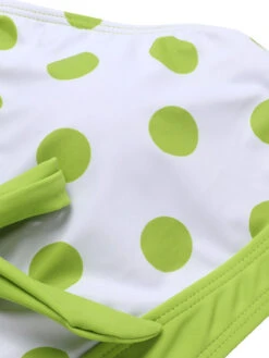 [Pre-Sale] Green 1950s Polka Dot V-Neck Swimsuit -Retro Pulse Shop SCXL000440 4