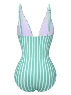 1950s Stripes Spaghetti Strap One-Piece Swimsuit -Retro Pulse Shop SCXL000450 11