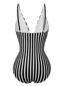 1950s Stripes Spaghetti Strap One-Piece Swimsuit -Retro Pulse Shop SCXL000450 7