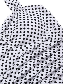 White 1940s Polka Dot Halter Skirted Swimsuit -Retro Pulse Shop SCXL000455 4